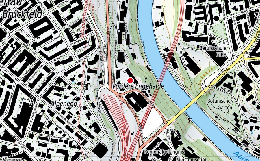 Mappa con la posizione di Universität Bern - Uni Engehalde (Scuola universitaria)