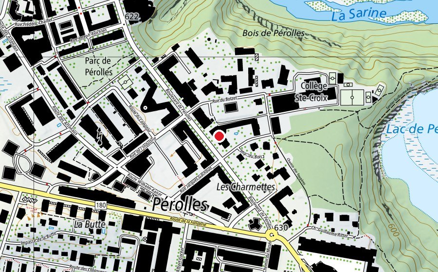 Map showing the location of Université de Fribourg / Universität Freiburg Regina Mundi (University)