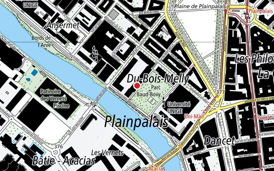 Mappa con la posizione di Université de Genève - Baud-Bovy (Scuola universitaria)