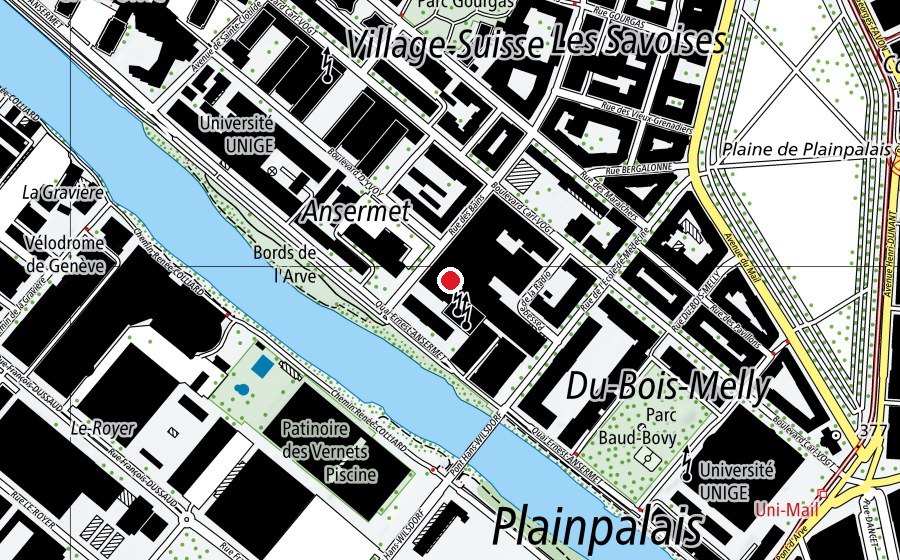 Carte indiquant l’emplacement de Université de Genève (Haute école)