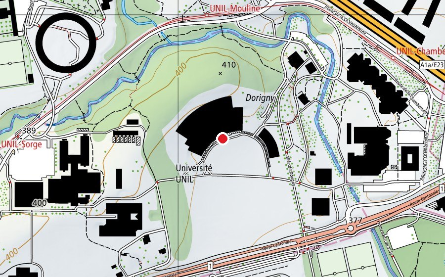Carte indiquant l’emplacement de Université de Lausanne (Haute école)