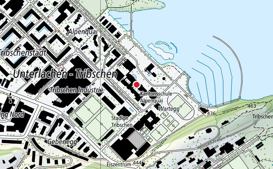 Map showing the location of Verbindungstrakt (University)