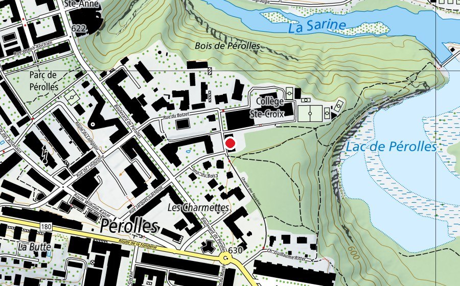 Map showing the location of Villa Gallia (University)