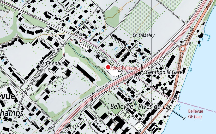 Carte indiquant l’emplacement de Webster Geneva Campus (Haute école)