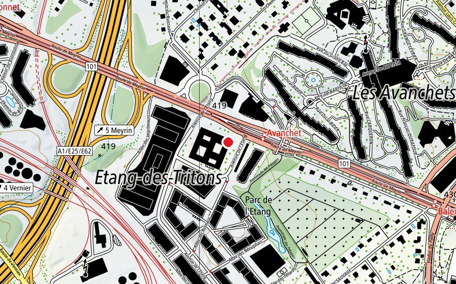 Mappa con la posizione di WIN Sport School Genève (Scuola universitaria)