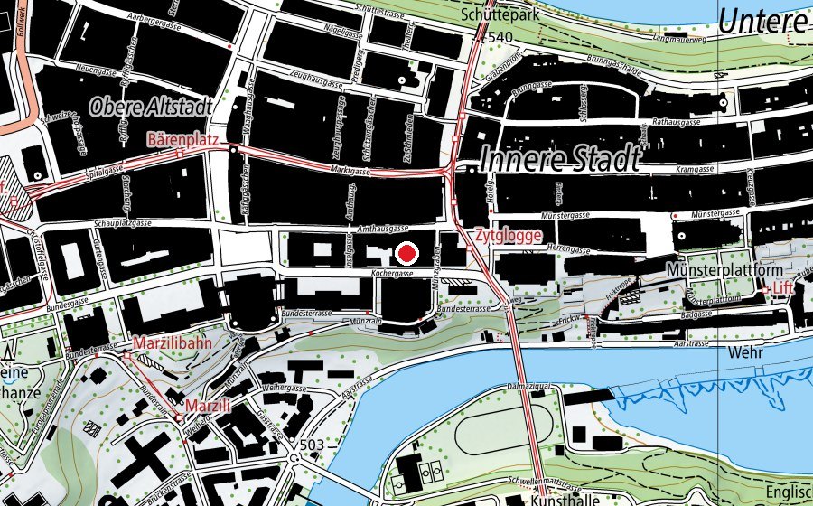 Carte indiquant l’emplacement de Wyss Academy for Nature (Haute école)