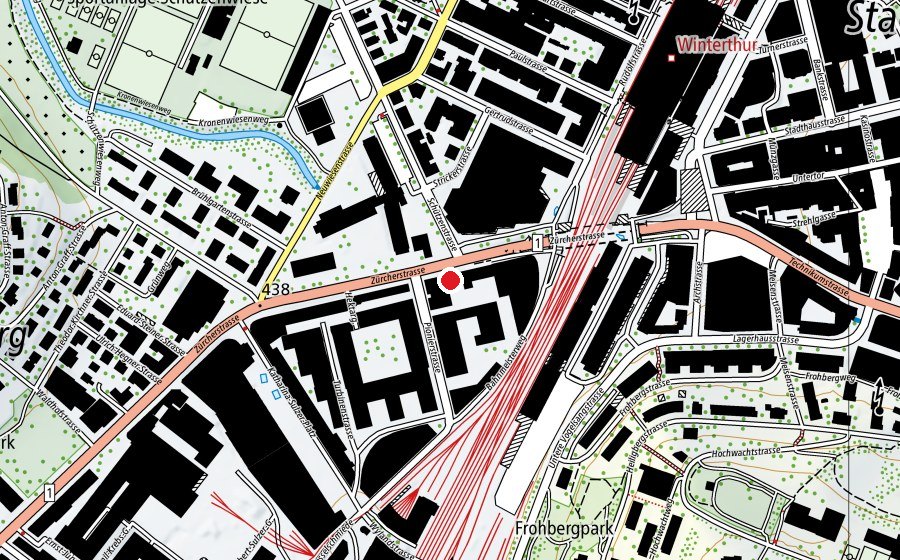 Mappa con la posizione di ZAG Zü7 (Scuola universitaria)