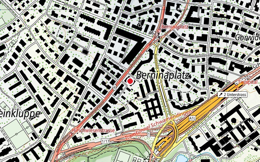 Map showing the location of Zentrum für Weiterbildung (University)