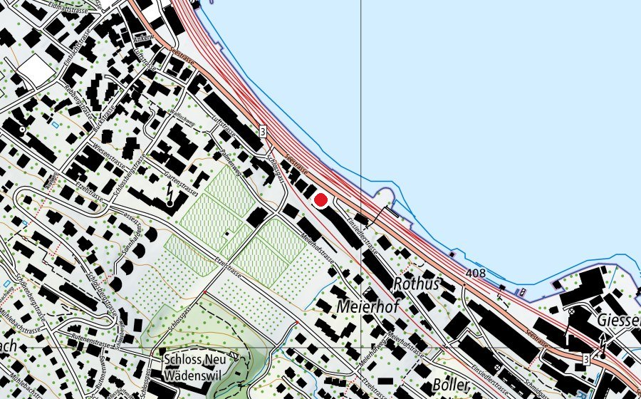 Carte indiquant l’emplacement de ZHAW (Haute école)