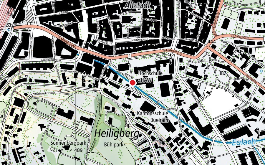 Map showing the location of Zürcher Hochschule für Angewandte Wissenschaften (University)