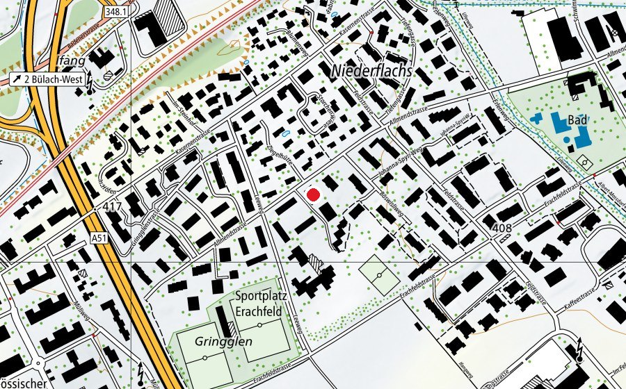 Carte indiquant l’emplacement de Allmend (École enfantine)
