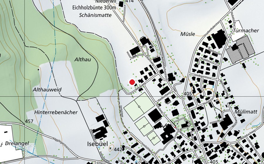Carte indiquant l’emplacement de Althau (École enfantine)