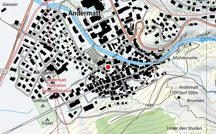 Mappa con la posizione di Andermatt (Scuola dell’infanzia)