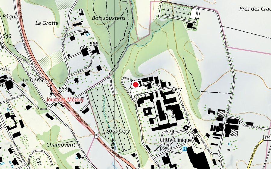 Carte indiquant l’emplacement de Centre de Vie Enfantine de la Forêt (École enfantine)