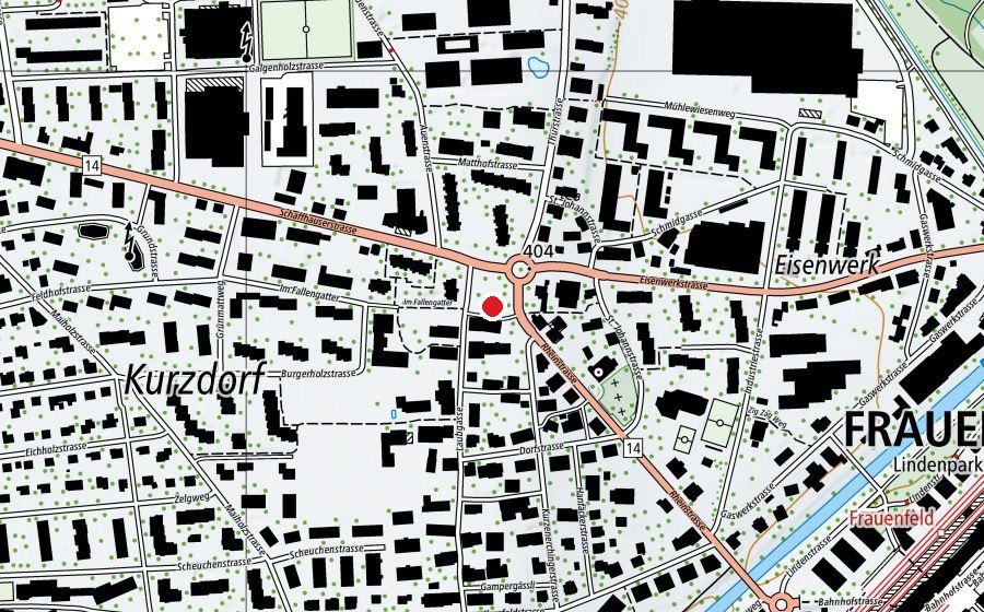 Map showing the location of Chinderhuus Zauberwald (Kindergarten)