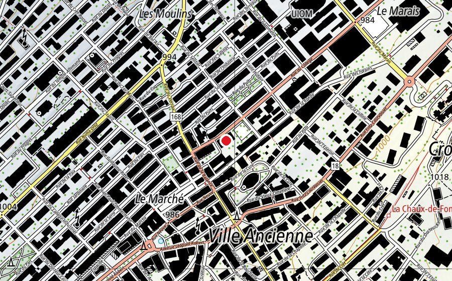 Map showing the location of Collège des Marronniers (Kindergarten)