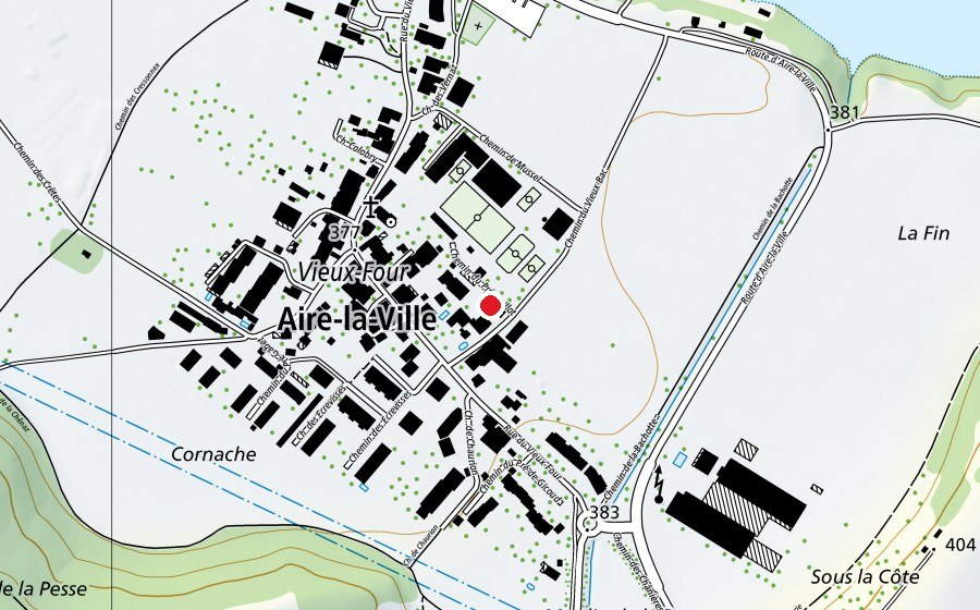 Map showing the location of Crèche d'Aire-la-Ville (Kindergarten)