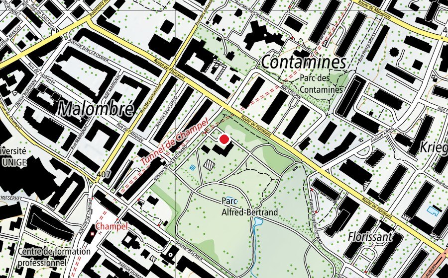 Map showing the location of Crèche de Bertrand (Kindergarten)