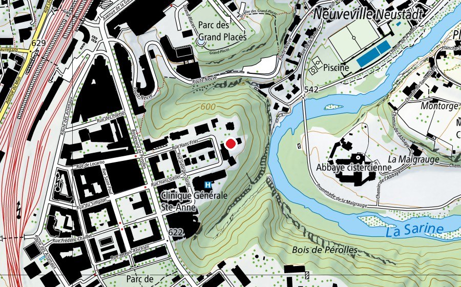 Mappa con la posizione di Crèche de l'Université de Fribourg (Scuola dell’infanzia)