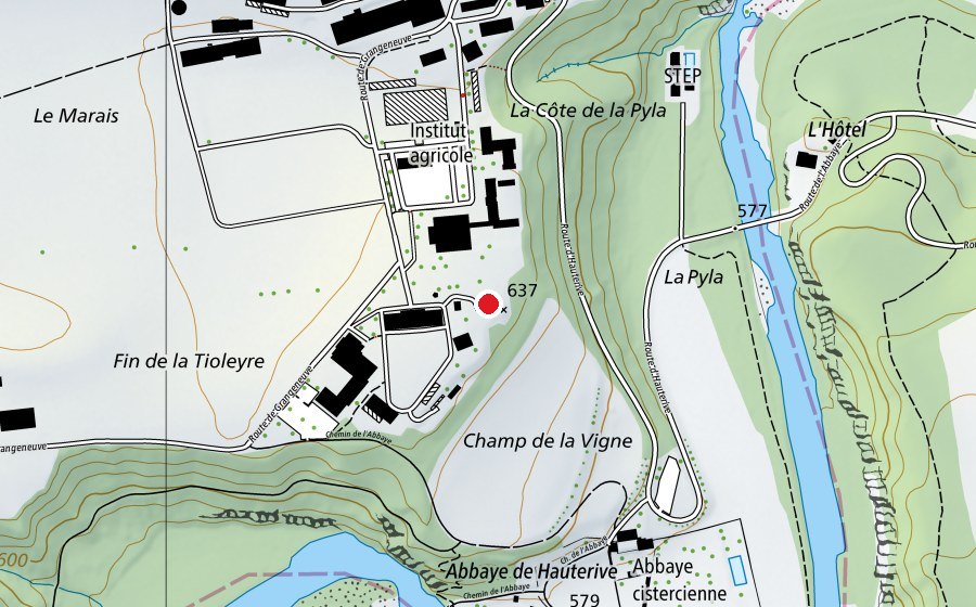 Map showing the location of Crèche - La Marelle (Kindergarten)