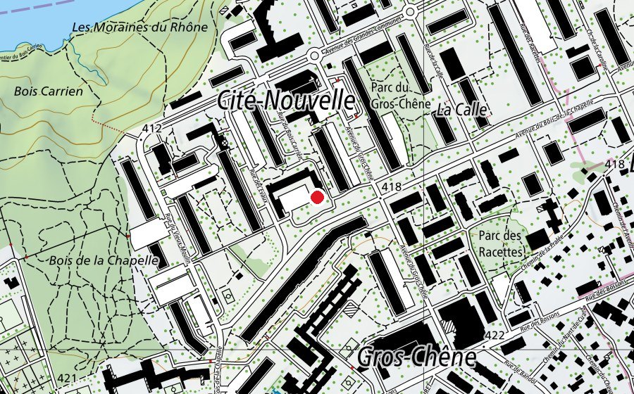 Map showing the location of Crèche Rondin Picotin (Kindergarten)