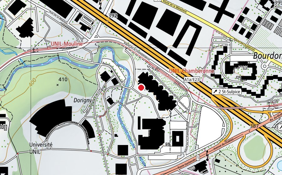 Map showing the location of Croq’cinelle - Bâtiment Anthropole (Kindergarten)