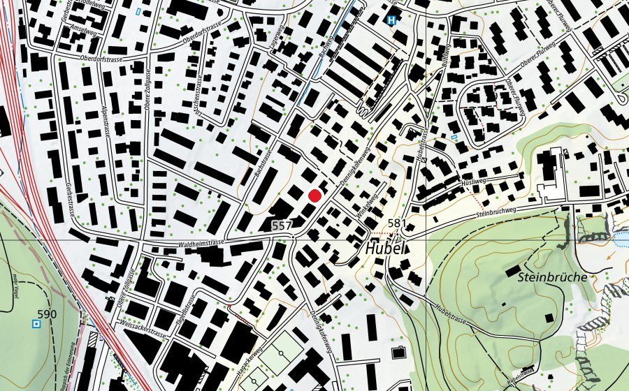 Map showing the location of Dennigkofen II (Kindergarten)