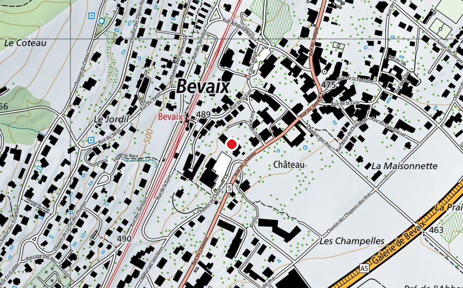 Map showing the location of École enfantine de Bevaix (Kindergarten)