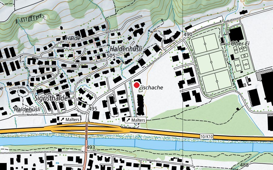 Karte mit dem Standort von Eischachen (Kindergarten)