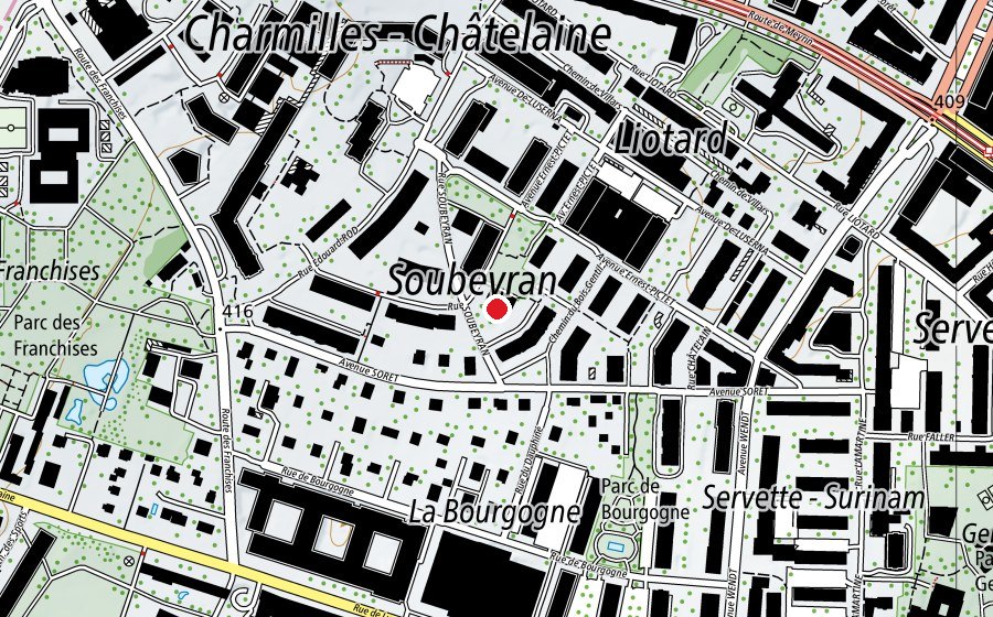 Carte indiquant l’emplacement de EVE des Asters (École enfantine)