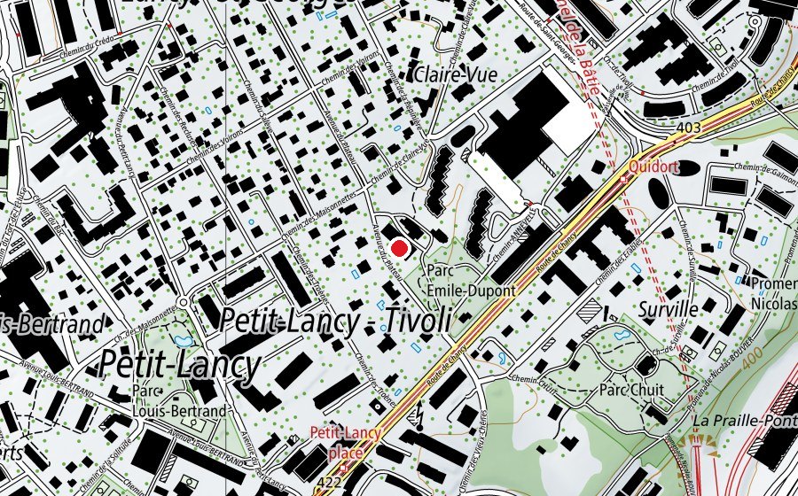 Map showing the location of EVE du Plateau (Kindergarten)