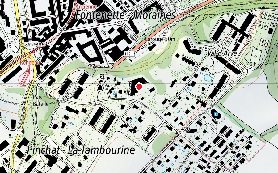 Carte indiquant l’emplacement de EVE Pinchat (École enfantine)