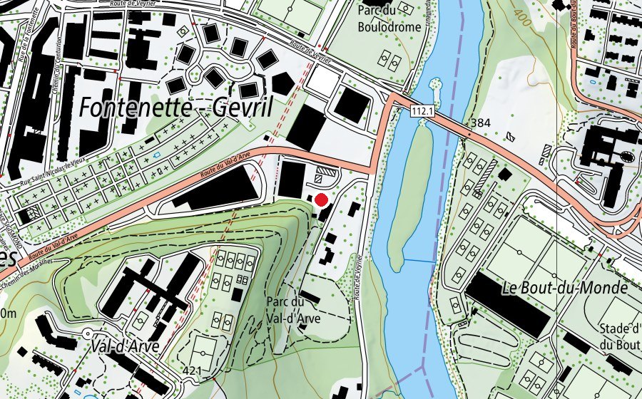 Map showing the location of EVE Val d'Arve (Kindergarten)