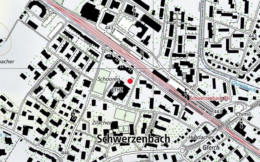 Mappa con la posizione di Familienzentrum Schwerzenbach (Scuola dell’infanzia)