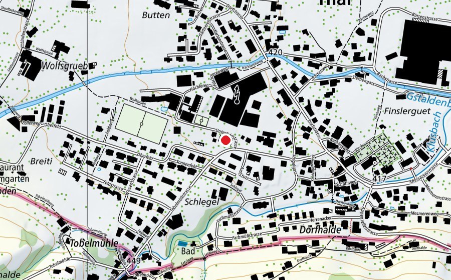 Map showing the location of Feld (Kindergarten)