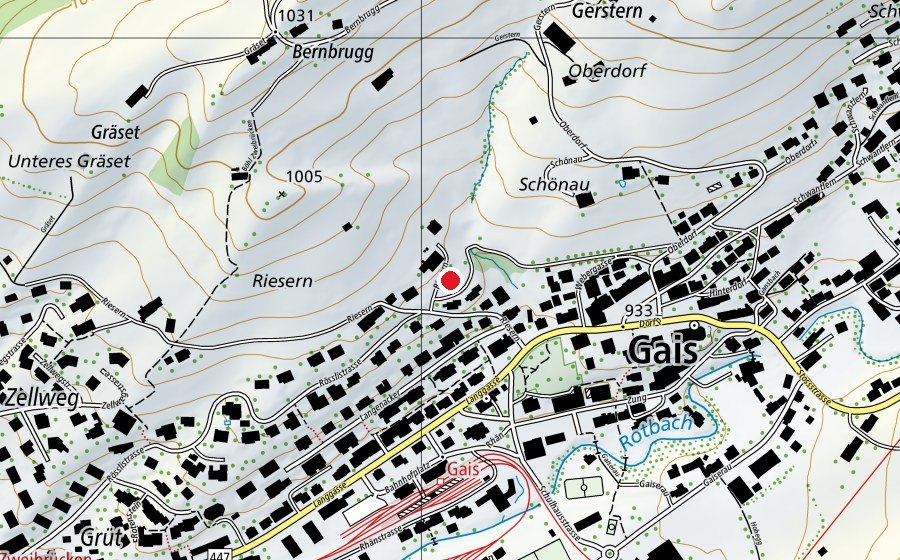 Carte indiquant l’emplacement de Friedberg (École enfantine)