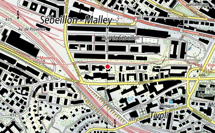 Map showing the location of Garderie de Tivoli (Kindergarten)