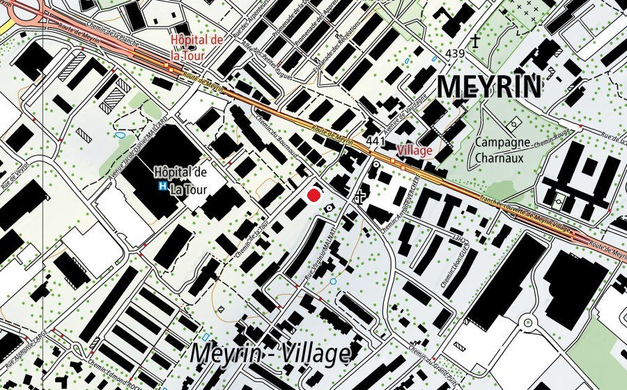 Map showing the location of Garderie La Framboise (Kindergarten)
