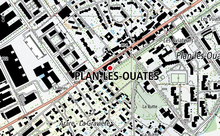 Carte indiquant l’emplacement de Garderie Les Lutins (École enfantine)