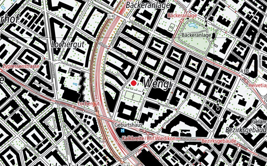 Mappa con la posizione di GFZ Kindertagesstätte 4 (Scuola dell’infanzia)