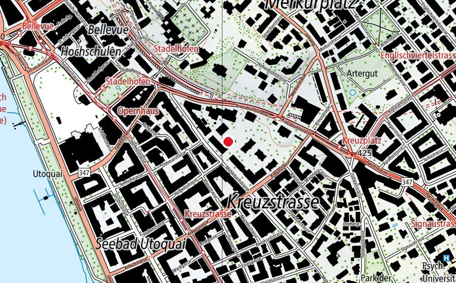 Karte mit dem Standort von Globegarden Stadelhofen (Kindergarten)