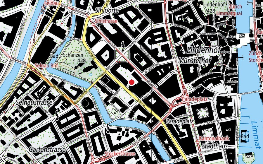 Carte indiquant l’emplacement de Globegarden Talacker (École enfantine)