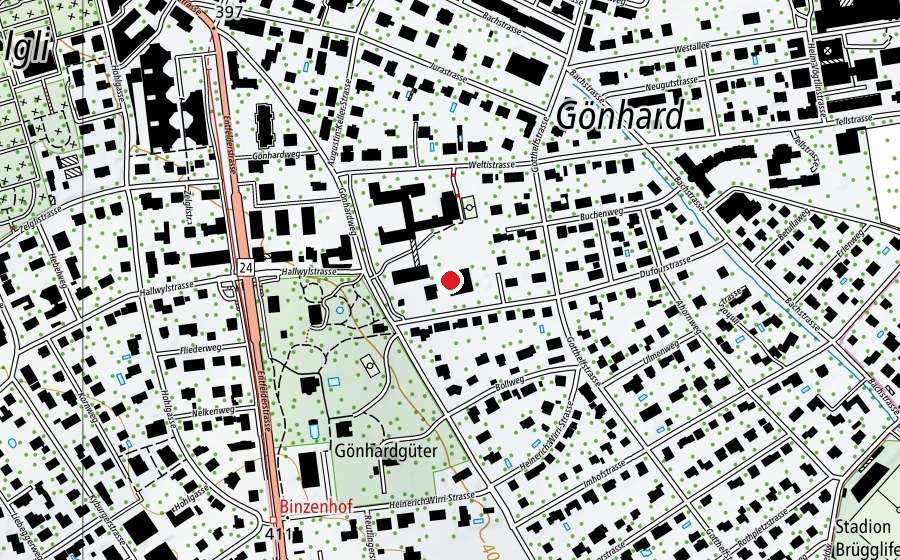 Carte indiquant l’emplacement de Gönhard Kindergarten (École enfantine)