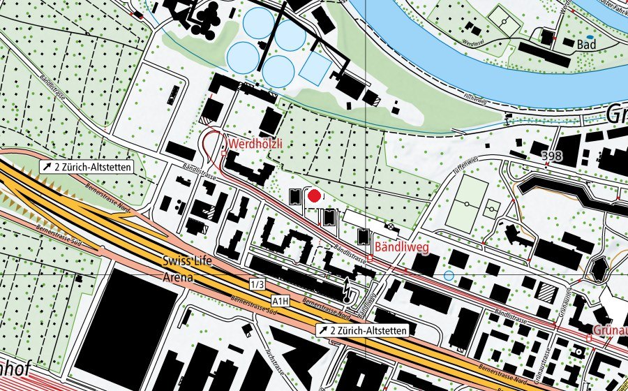 Map showing the location of Grünau 3+4 - Morgen-Mittag-/Abendhort (Kindergarten)