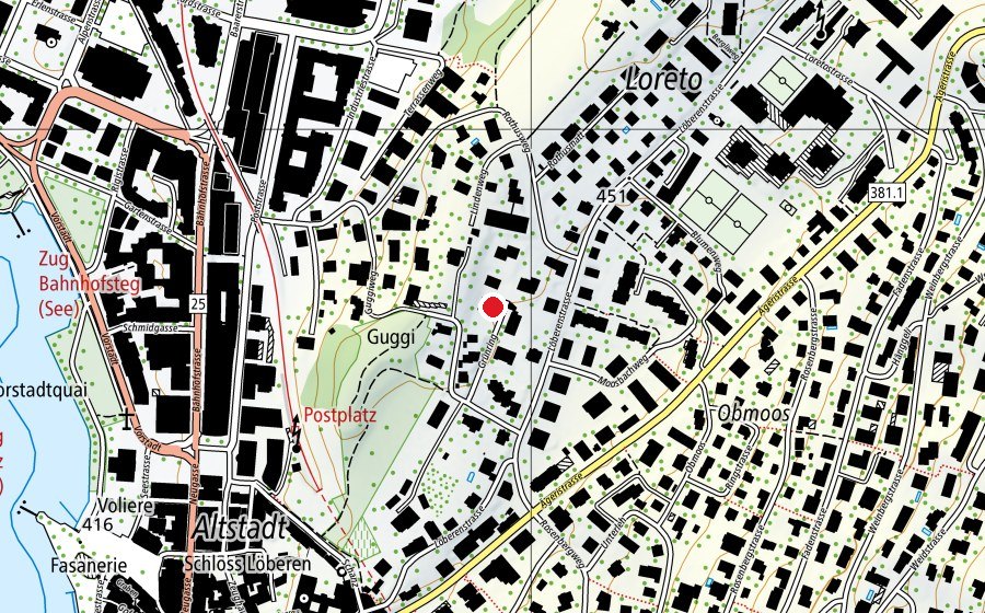 Map showing the location of Grünring (Kindergarten)