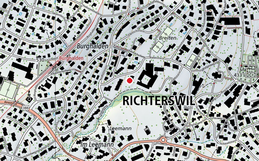 Karte mit dem Standort von Güxi Kinderkrippe Richterswil Berg (Kindergarten)