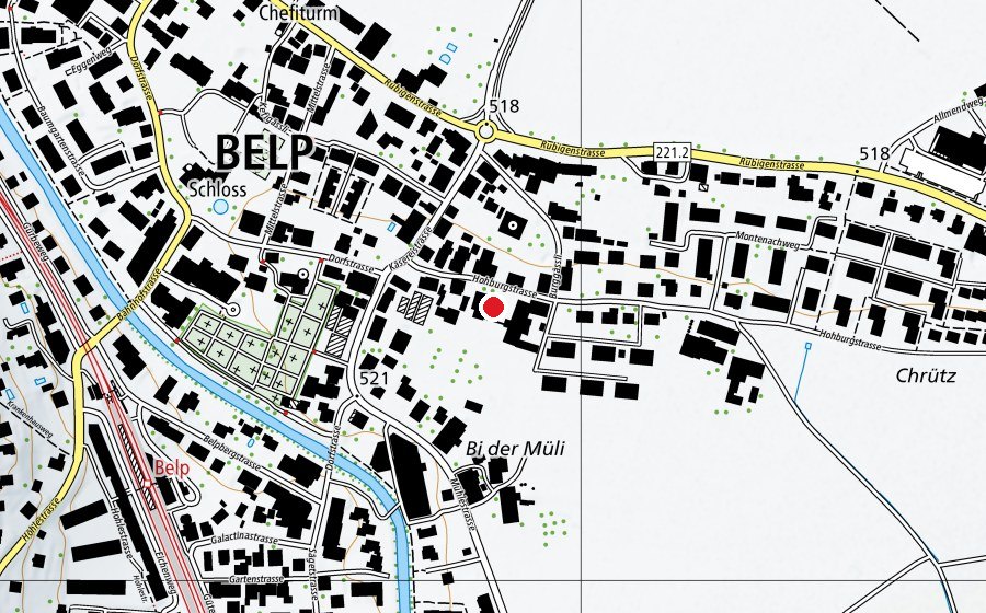 Carte indiquant l’emplacement de Hohburg (École enfantine)