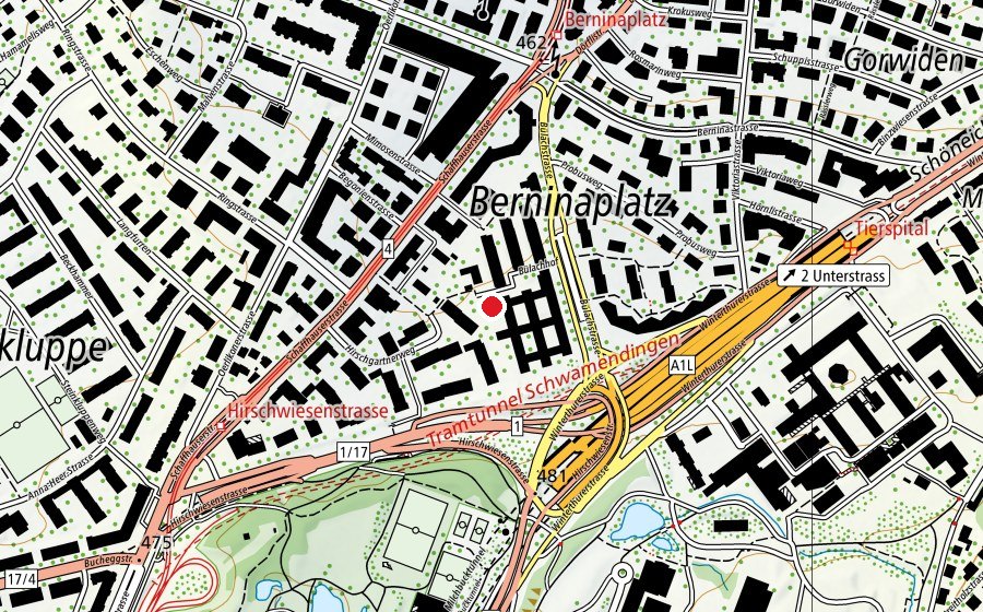 Mappa con la posizione di Irchelkindergarten und Irchelkrippe (Scuola dell’infanzia)
