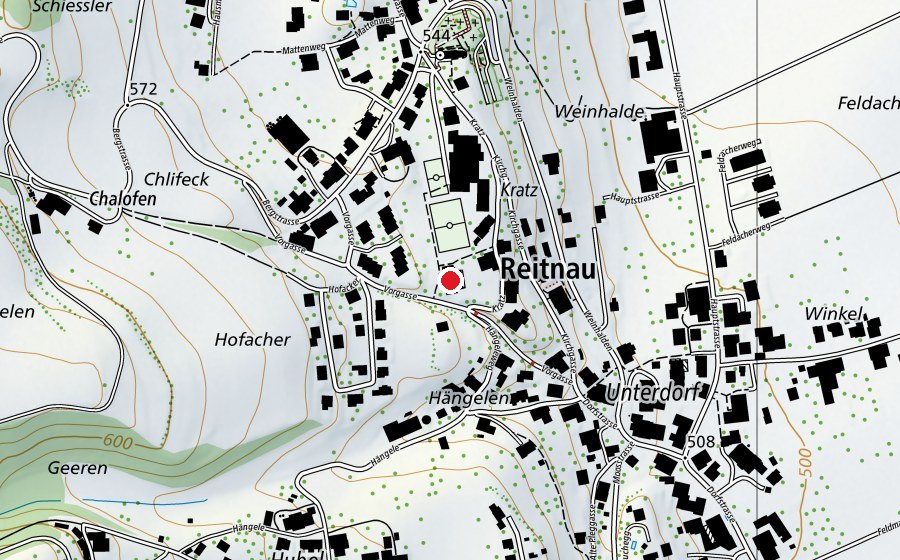 Map showing the location of KiGa Reitnau (Kindergarten)