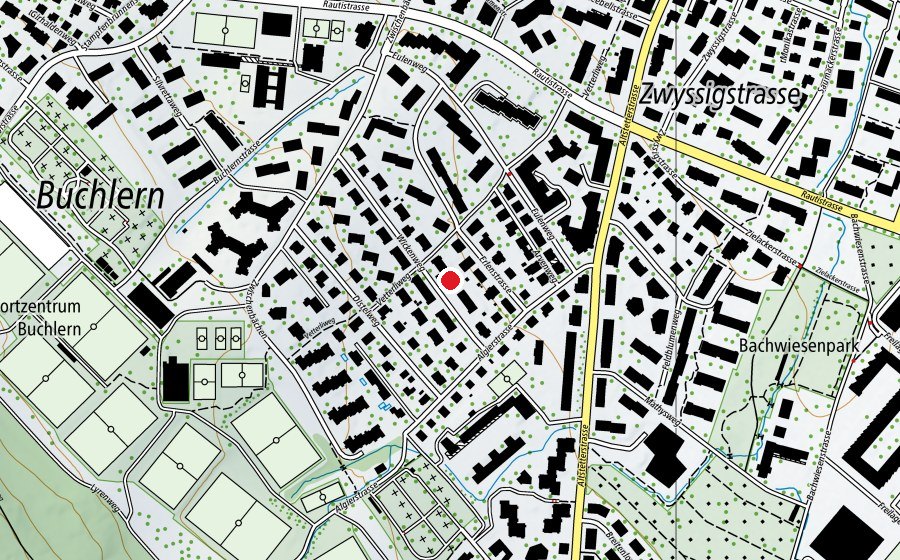 Map showing the location of Kindegarten Wickenweg (Kindergarten)